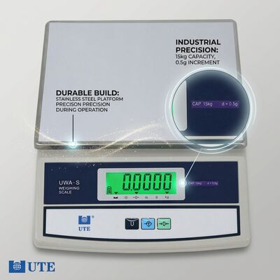 Stainless Steel Platform Digital Weighing Scale 30kg Commercial Bench 1g Division